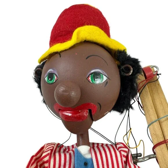 Pelham Toy Puppet Marionette Minstrel with Banjo Vintage Made in England